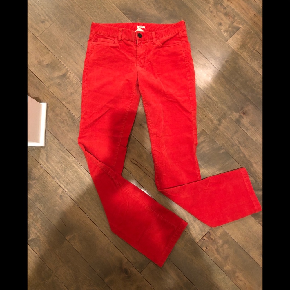 J Crew Factory Orange/red matchstick corduroys